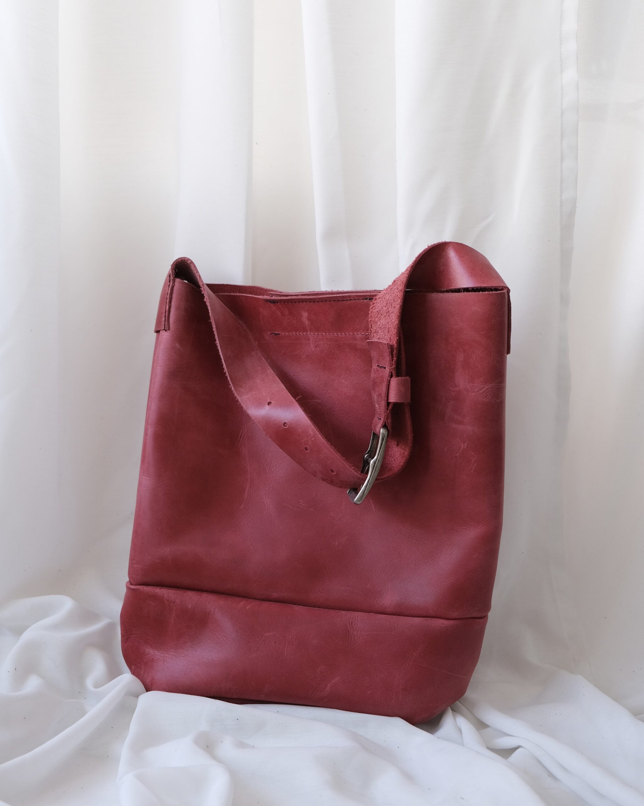 BUCKET BAG / RED / LEATHER - bohoandmore.